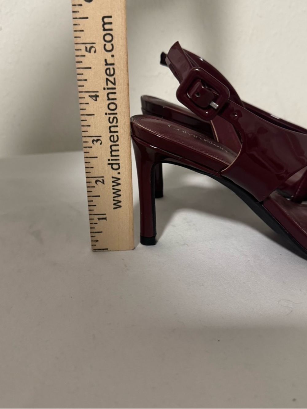 Calvin Klein Women’s Size 5.5M Wine Patent Strappy High Heel Ankle Strap EUC - Picture 5 of 10